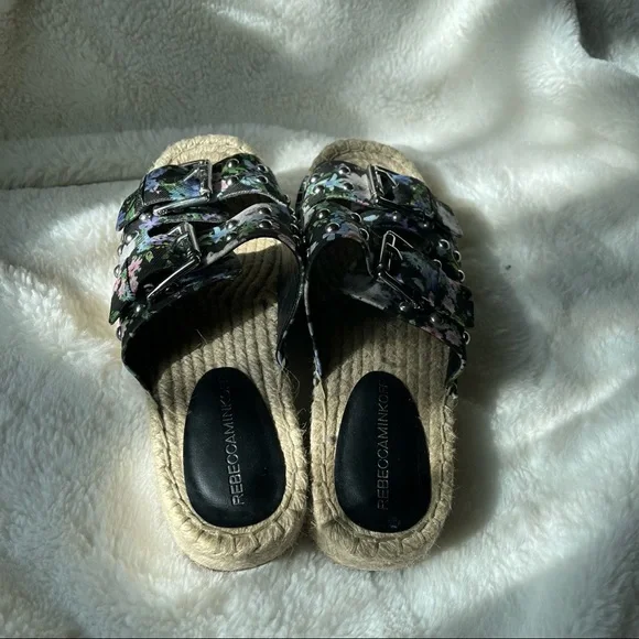 Rebecca Minkoff Women’s Jodi Slide Sandals,Black Flower - Picture 9 of 15